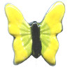 17x17mm Hand Painted Peruvian Ceramic BUTTERFLY Bead