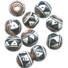 9mm Hand Painted Peruvian Ceramic ROUND Beads