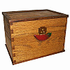 9"x 6-1/4"x 6-1/2" Red Oak & Walnut Chili Pepper Recipe Card Box