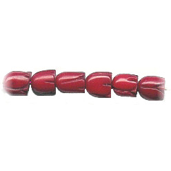 5-7mm Hand Carved RED CORAL TULIP/ROSEBUD Beads