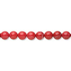 4mm Red Dyed Howlite ROUND Beads