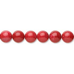 6mm Red Dyed Howlite ROUND Beads