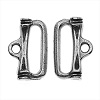 TierraCast Antiqued Silver Plated Bamboo Design RIBBON END BAR TIPS 11x18mm