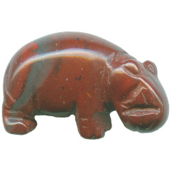 14x22mm Red Jasper HIPPO Animal Fetish Bead