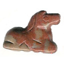 15x18mm 3-D Red Dumortierite HORSE Animal Fetish Bead