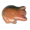 12x16mm Red Dumortierite 3-D BOAR, PIG Animal Fetish Bead