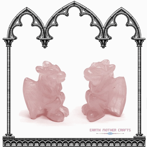 20mm Rose Quartz 3-D GARGOYLE Bead