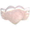 35x50mm Rose Quartz WINGED HEART Pendant/Focal Bead