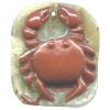 11x32x38mm Red River Jasper Carved CRAB Focal / Pendant Bead