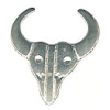 25x28mm *Vintage* Nickel Silver Southwest Buffalo Skull (Rivet-Back) CONCHO, RIVET, SPOT Component