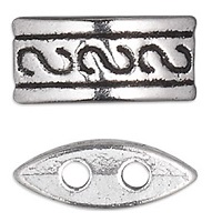5x10mm Pewter 2-Hole Fancy SPACER BARS