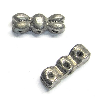 4x13mm Pewter 3-hole Southwest-Style SPACER BARS