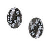 10x14mm Snowflake Obsidian OVAL CABOCHONS