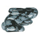 14x24mm 3-D Snowflake Obsidian RABBIT Animal Fetish Bead