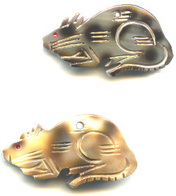16x30mm Spotted Shell MOUSE, RAT Animal Fetish Bead