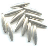 5x18mm Silver Plated Tapered TUBE Beads
