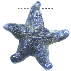 56mm Carved Sodalite STARFISH Pendant/Focal Bead