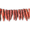 34mm to 50mm Spong Coral CHILI PEPPER Beads