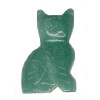 15x24mm Flat-Back Green Aventurine CAT Animal Fetish Bead
