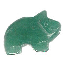 15x22mm Green Aventurine BOAR/PIG Animal Fetish Bead