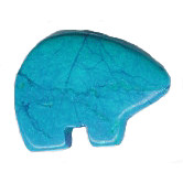 18x24mm Turquoise Dyed Howlite ZUNI BEAR Animal Fetish Bead