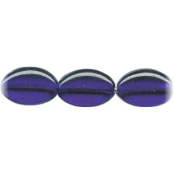 11x16mm Transparent Cobalt Blue Pressed Glass FLAT OVAL Beads