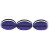 11x16mm Transparent Cobalt Blue Pressed Glass FLAT OVAL Beads