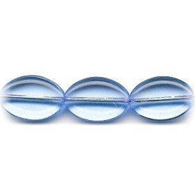 11x16mm Transparent Light Sapphire Blue Pressed Glass FLAT OVAL Beads