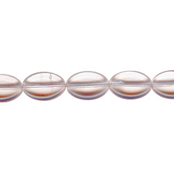 11x16mm Transparent Pink Pressed Glass FLAT OVAL Beads