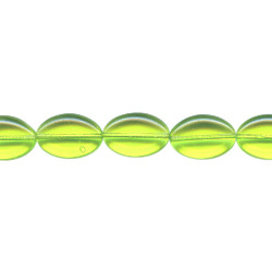11x16mm Transparent Peridot Green Pressed Glass FLAT OVAL Beads
