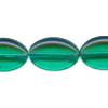 11x16mm Transparent Teal Pressed Glass FLAT OVAL Beads