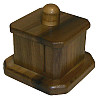 2-3/4" x 2" x 1-3/4" Stained Popular Wood Stamp Roll Holder & Dispenser