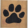 Comotion® 1-5/8" x 1-5/8" *Cat Paw Print* Wood Block Mounted RUBBER STAMP ~ Circa 1985