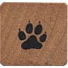 Comotion® 3/4" x 3/4" *Mini Dog Paw Print* Wood Block Mounted RUBBER STAMP