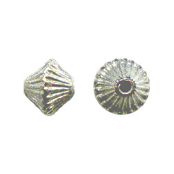 5x7mm Sterling Silver Fluted BICONE (Hogan) Beads