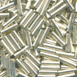 1.5x5mm Sterling Silver (Liquid Silver) Heshi Tube Beads