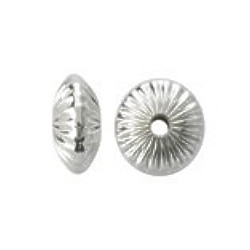 4x8mm Sterling Silver Fluted SAUCER (Hogan) Beads