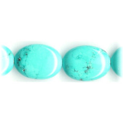 16x20mm Stabilized Blue Turquoise FLAT OVAL Beads