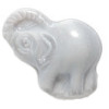 20mm Opaque Satin Grey Pressed Glass ELEPHANT Beads