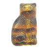 9x15mm Transparent Brown Tortoise Pressed Glass Sitting CAT Beads
