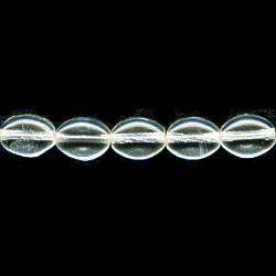 6x8mm Transparent Crystal Pressed Glass FLAT OVAL Beads
