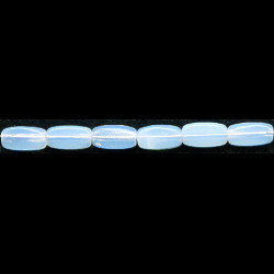 4x6mm Translucent Opal White Pressed Glass 4-Sided Beveled RICE Beads