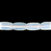4x6mm Translucent Opal White Pressed Glass 4-Sided Beveled RICE Beads