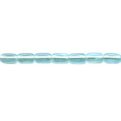 4x8mm Transparent Light Aqua Blue 4-Sided Czech Pressed Glass RICE Beads