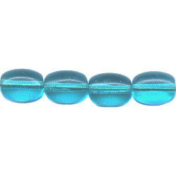 6x9mm Transparent Capri Blue Pressed Glass OVAL Beads