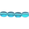 6x9mm Transparent Capri Blue Pressed Glass OVAL Beads