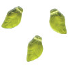 5x10mm Transparent Olive Green Pressed Glass LEAF Beads