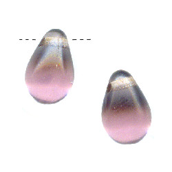 6x9mm Transparent Amethyst Pressed Glass TEARDROP Beads
