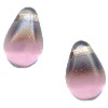 6x9mm Transparent Amethyst Pressed Glass TEARDROP Beads
