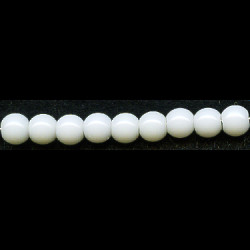4mm Opaque Chalk White Pressed Glass (Druk) Smooth ROUND Beads